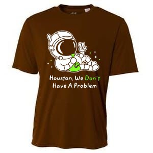 Houston We DonT Have A Problem Smoke Weed Everyday Astronaut Cult Cooling Performance Crew T-Shirt