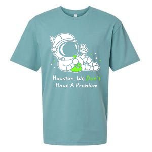 Houston We DonT Have A Problem Smoke Weed Everyday Astronaut Cult Sueded Cloud Jersey T-Shirt