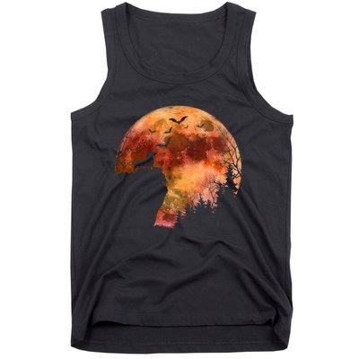 Halloween Wiener Dachshund Breed & Spooky Full Moon Tank Top