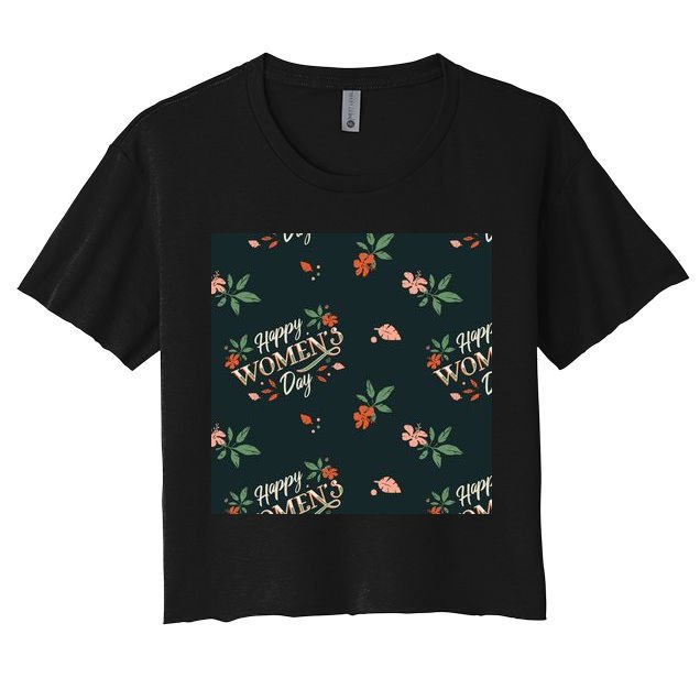 Happy Women's Day Floral Cute Gift Crop Top