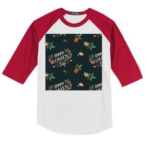 Happy Women's Day Floral Cute Gift Kids Colorblock Raglan Jersey