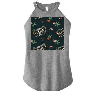 Happy Women's Day Floral Cute Gift Women's Perfect Tri Rocker Tank