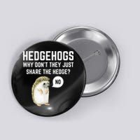 Hedgehogs Why Don't They Just Share The Hedge? Funny Hedgehog Button