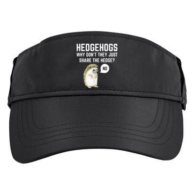 Hedgehogs Why Don't They Just Share The Hedge? Funny Hedgehog Adult Drive Performance Visor