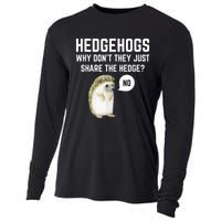 Hedgehogs Why Don't They Just Share The Hedge? Funny Hedgehog Cooling Performance Long Sleeve Crew