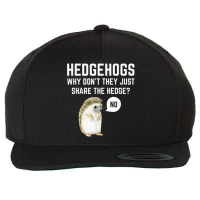 Hedgehogs Why Don't They Just Share The Hedge? Funny Hedgehog Wool Snapback Cap