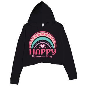 Happy Women Day International Women Day 8 March 2024 Crop Fleece Hoodie