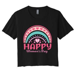 Happy Women Day International Women Day 8 March 2024 Women's Crop Top Tee