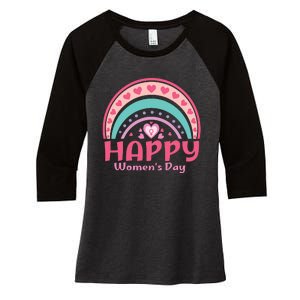 Happy Women Day International Women Day 8 March 2024 Women's Tri-Blend 3/4-Sleeve Raglan Shirt