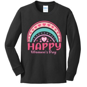 Happy Women Day International Women Day 8 March 2024 Kids Long Sleeve Shirt