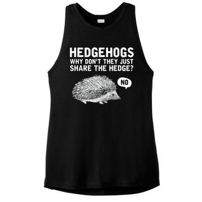 Hedgehogs Why Don't They Just Share The Hedge Funny Ladies PosiCharge Tri-Blend Wicking Tank