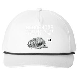 Hedgehogs Why Don't They Just Share The Hedge Funny Snapback Five-Panel Rope Hat