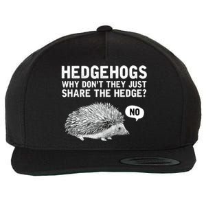 Hedgehogs Why Don't They Just Share The Hedge Funny Wool Snapback Cap