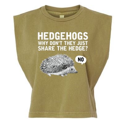 Hedgehogs Why Don't They Just Share The Hedge Funny Garment-Dyed Women's Muscle Tee