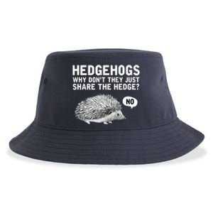 Hedgehogs Why Don't They Just Share The Hedge Funny Sustainable Bucket Hat