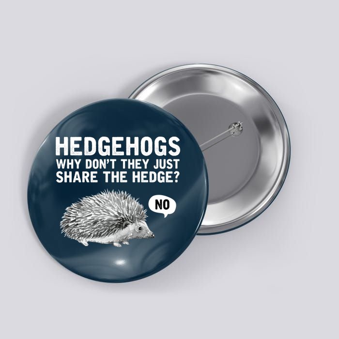 Hedgehogs Why Don't They Just Share The Hedge Funny Button