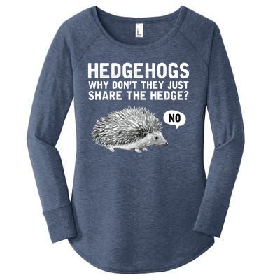 Hedgehogs Why Don't They Just Share The Hedge Funny Women's Perfect Tri Tunic Long Sleeve Shirt