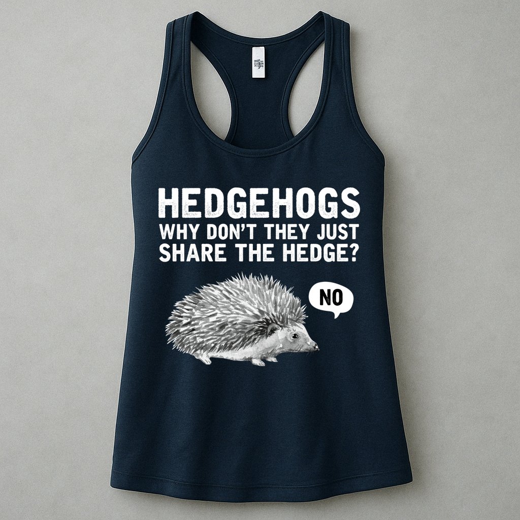 Hedgehogs Why Don't They Just Share The Hedge Funny Womens Tank Top