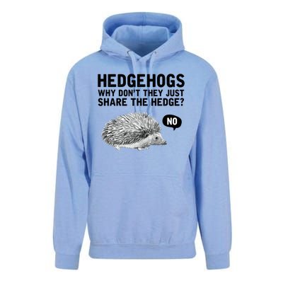 Hedgehogs Why Don't They Just Share The Hedge Funny Unisex Surf Hoodie