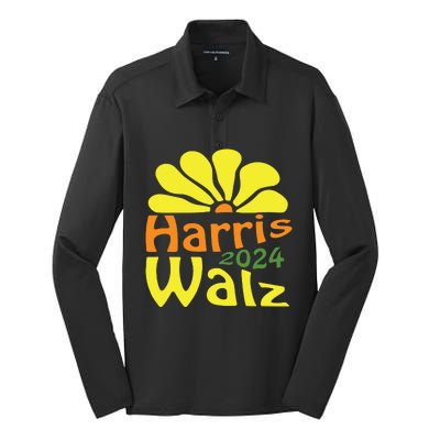 Harris Walz Democrat Campaign Merch Harris Walz 2024 Silk Touch Performance Long Sleeve Polo