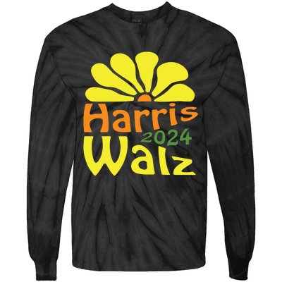 Harris Walz Democrat Campaign Merch Harris Walz 2024 Tie-Dye Long Sleeve Shirt