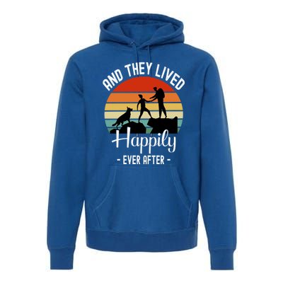 Hikers With Dog They Lived Happily Ever After Hiking Camping Gift Premium Hoodie