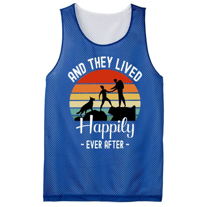 Hikers With Dog They Lived Happily Ever After Hiking Camping Gift Mesh Reversible Basketball Jersey Tank