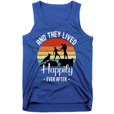 Hikers With Dog They Lived Happily Ever After Hiking Camping Gift Tank Top