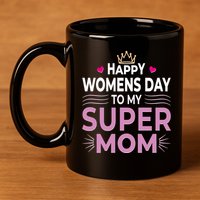 Happy Womens Day To My Super Mom 11oz C Handle Ceramic Mug
