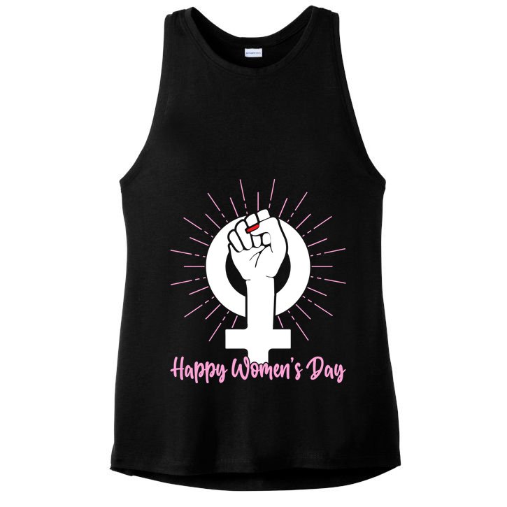 Happy Womens Day Ladies PosiCharge Tri-Blend Wicking Tank