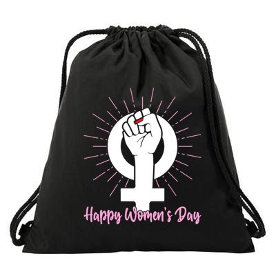 Happy Womens Day Drawstring Bag