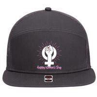 Happy Womens Day 7 Panel Mesh Trucker Snapback Hat