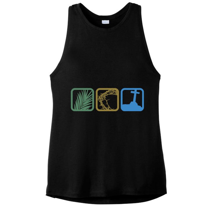 Holy Week Easter Jesus Ladies PosiCharge Tri-Blend Wicking Tank