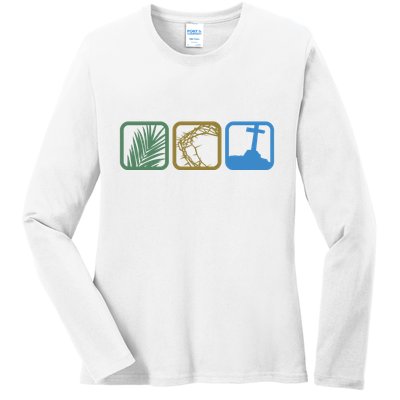 Holy Week Easter Jesus Ladies Long Sleeve Shirt