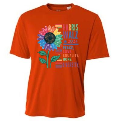 Harris Walz Election 2024 Peace Love Equality Hope Diversity Gift Cooling Performance Crew T-Shirt