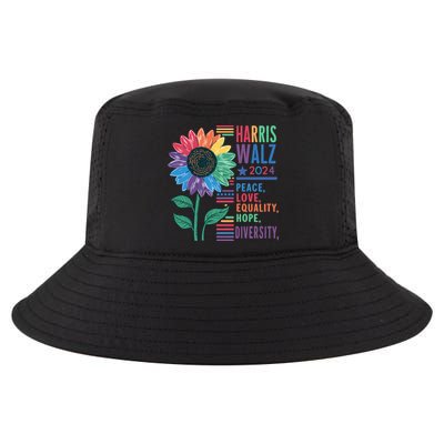 Harris Walz Election 2024 Peace Love Equality Hope Diversity Gift Cool Comfort Performance Bucket Hat