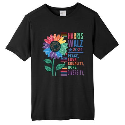 Harris Walz Election 2024 Peace Love Equality Hope Diversity Gift Tall Fusion ChromaSoft Performance T-Shirt