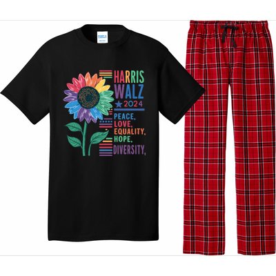 Harris Walz Election 2024 Peace Love Equality Hope Diversity Gift Pajama Set