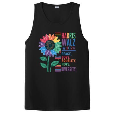 Harris Walz Election 2024 Peace Love Equality Hope Diversity Gift PosiCharge Competitor Tank