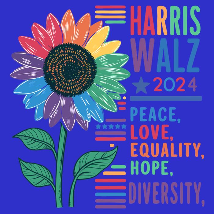 Harris Walz Election 2024 Peace Love Equality Hope Diversity Gift Apron