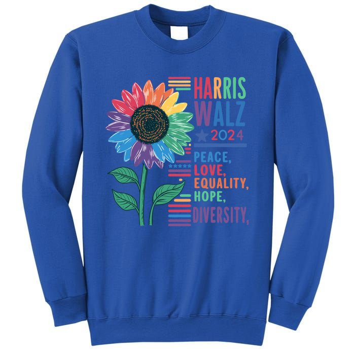 Harris Walz Election 2024 Peace Love Equality Hope Diversity Gift Sweatshirt