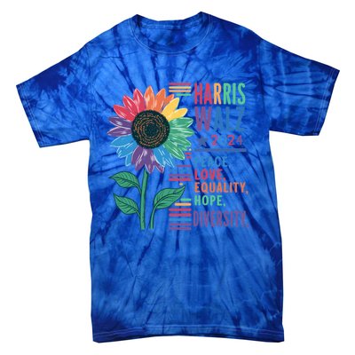 Harris Walz Election 2024 Peace Love Equality Hope Diversity Gift Tie-Dye T-Shirt