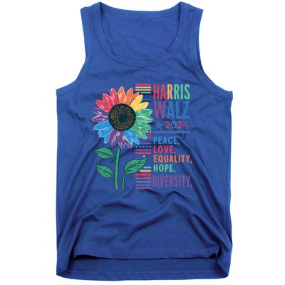 Harris Walz Election 2024 Peace Love Equality Hope Diversity Gift Tank Top