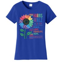 Harris Walz Election 2024 Peace Love Equality Hope Diversity Gift Women's T-Shirt