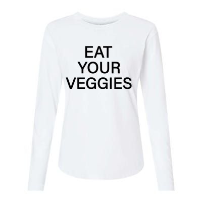 Hermusicx Wearing Eat Your Veggies Womens Cotton Relaxed Long Sleeve T-Shirt