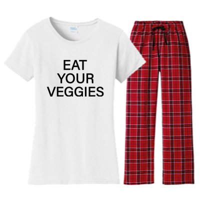 Hermusicx Wearing Eat Your Veggies Women's Flannel Pajama Set