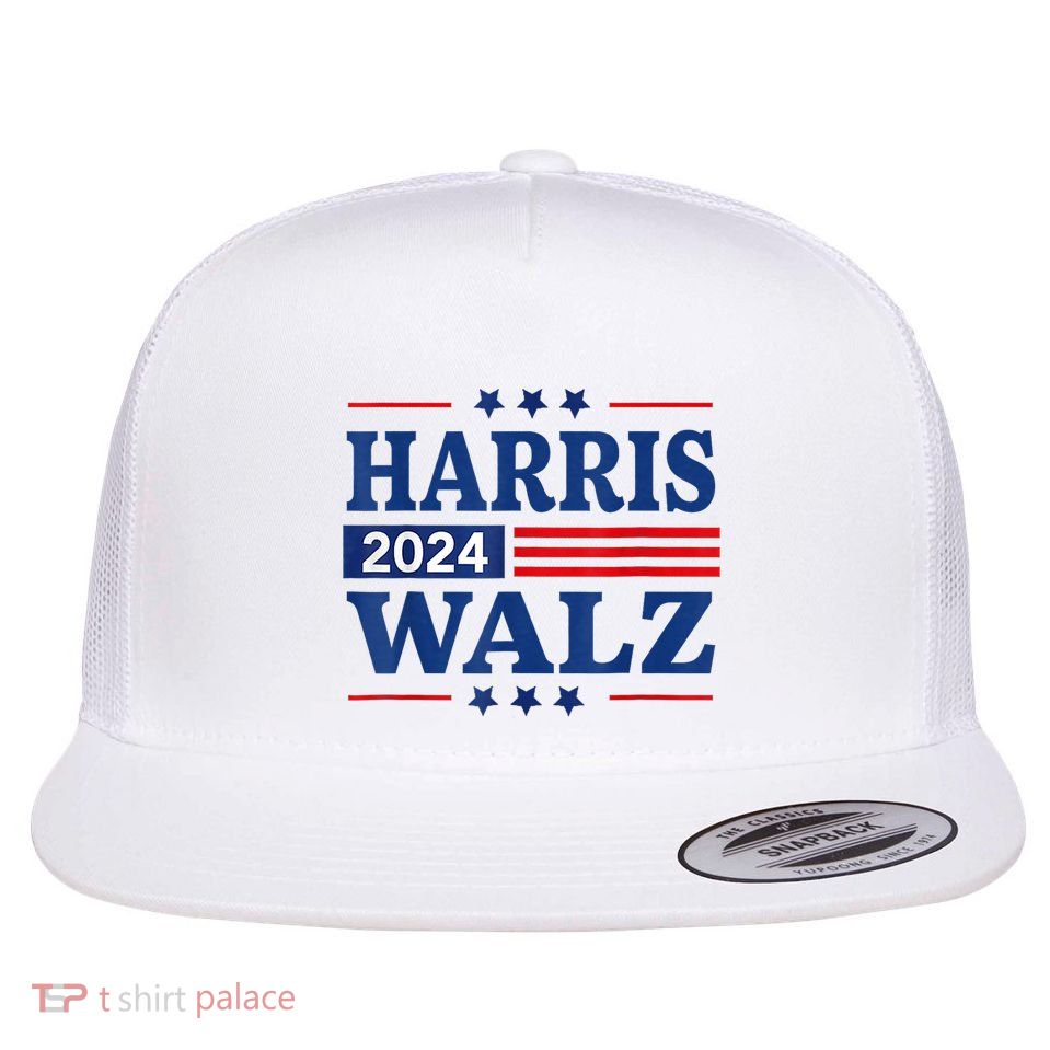 Harris Waltz2024 Election Kamala Harris Tim Waltz24 Flat Bill Trucker Hat