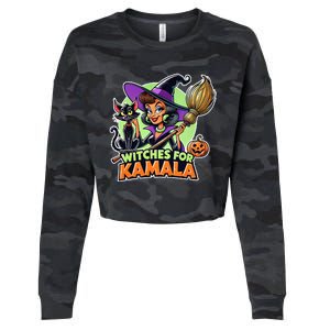 Halloween Witches For Kamala 2024 Childless Cat Ladies Cropped Pullover Crew