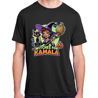 Halloween Witches For Kamala 2024 Childless Cat Ladies Adult ChromaSoft Performance T-Shirt