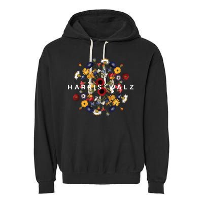 Harris Walz Flower Mandala Central Bloom Garment-Dyed Fleece Hoodie